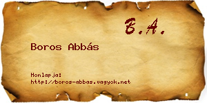 Boros Abbás névjegykártya